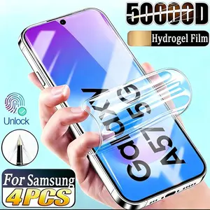 4 pcs Ultra HD Hydrogel Film For Samsung Galaxy A57 5G A17 A07 A37 A16 A26 A36 A56 A15 A25 A35 A55 A14 A24 A34 A54 A53 A33 5G A13 A52 A52S A32 A12 Full Cover Screen Protector