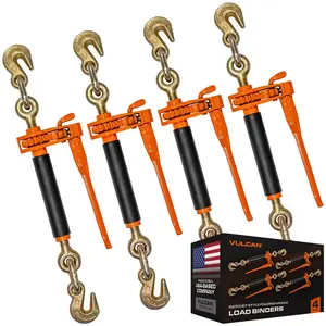 Vulcan Folding Handle Ratchet Binder 7100 SWL - 4Pack Hook Load Cargo Trailer Straps Adjustable Ropes Heavy Duty