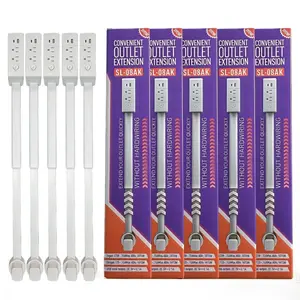 Outlet Extender Outlet electrical  Mountable Multi Plug Wall Outlet, with USB-A  USB-C & 2 AC, Extendable 22-34" Rotatable 180°  Surge Protector Power Strip,UL-certified power  cord,ideal for behind furniture in home/office