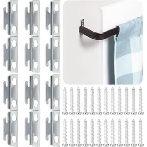 12 Sets Wall Mounted Curtain Rod Brackets Hardware Single Curtain Rod Holder Hooks