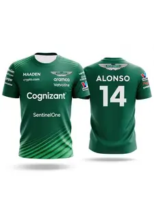 Spanish Racer Fernando Alonso 14 Kit Short-sleeved T-shirt Aston Martin Racing Suit Quick Drying Brand Motorcycle T-shirt
