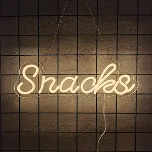 Snacks Neon Light Sign Coffee Cake Candy Bar Shop Stall Home Bedroom Wall Sign Decor Wedding Birthday Party Light Up Sign Backdrop