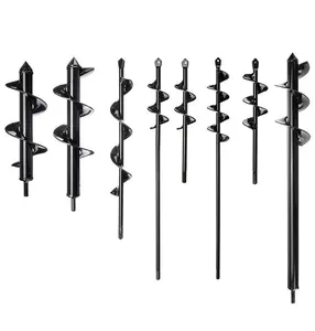 4 Sizes Garden Auger Drill Bit Tool Spiral Hole Digger Ground Drill Earth Drill For Seed Planting Gardening Fence Flower Planter
