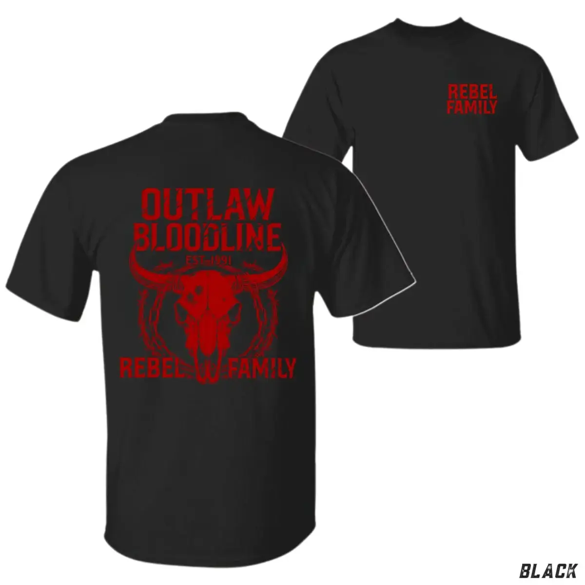 Women's Casual Western Graphic Tee, Crew Neck T-Shirt with Bold Outlaw Bloodline Skull Print for All Seasons, Top
