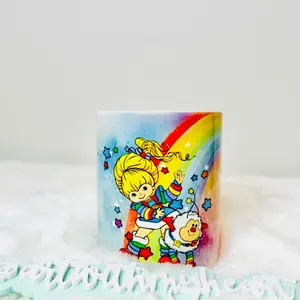 Rainbow Brite Mug - Reusable Ceramic Drinkware with Colorful Design, Ideal for Coffee and Tea, Stylish and Washable