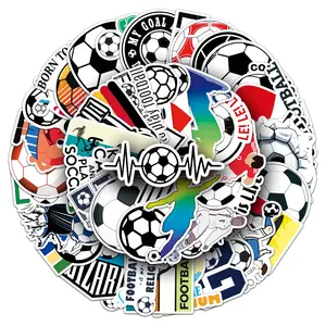 50PCS Waterproof Football Sticker Pack - Creative Cartoon Graffiti for DIY Skateboards Luggage & More High-Quality Materials Unique Designs Perfect for Showcasing Passion and Style