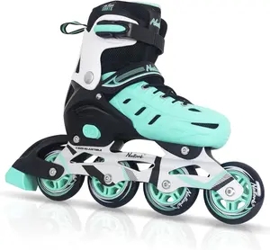 Nattork Adjustable Inline Skates For Kids & Adults - Teal - Model 786