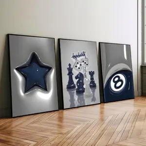 HypeBeast Set of 3 Room Decor, modren Women Art Hypebast kaws Poster, Cool Wall Art Set, 3D Wall Art, HypeBeast Wall Art #8