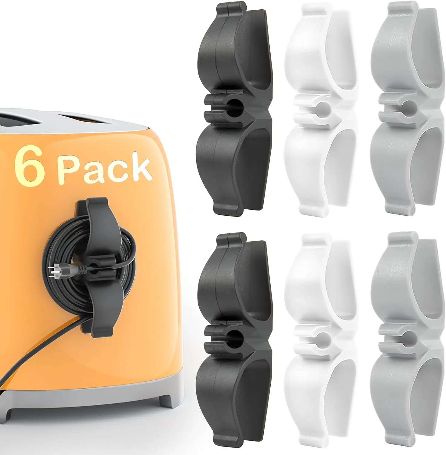 Cord Organizer for Kitchen Appliances-6PCS, Adhesive Cord Holder | Appliance Cord Organizer stick on, Small Kitchen Appliances Cord keeper, Cord Winder for Pressure Cooker, Stand Mixer