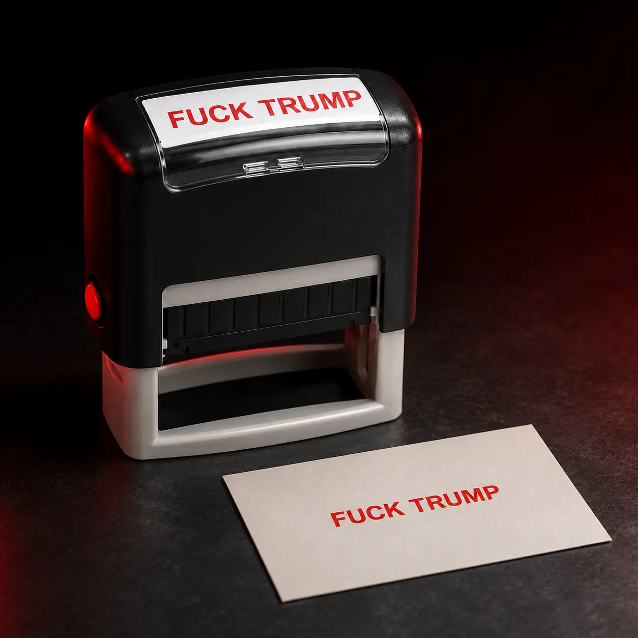Self-Inking Red Ink "Fuck Trump" Stamp (1 Pack) - Crisp Print, Humorous Theme, Refillable Office Stationery for Money Marking, Election Party Decor