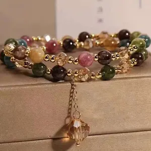 Multicolor Double Layer Bead Bracelet