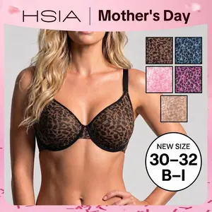 HSIA Leopard Wild Unlined Plus Size Breathable Soft Mesh No Padding Underwire Women Bra Womenswear Vneck HSIA Leopard Wild Unlined Plus Size Breathable Soft Mesh No Padding Underwire Women Bra Womenswear Vneck