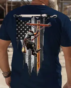 Lineman T-shirt, Lineman Hoodie – American Flag Lineman Tee – Electrical Lineworker Shirt, Utility Pole Climber Gift, Proud Job Apparel