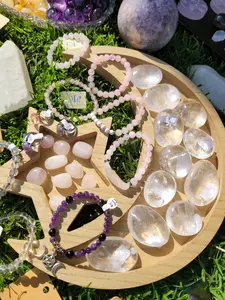 Clear Quartz, Smoky Quartz, Golden Healer Palm Stones