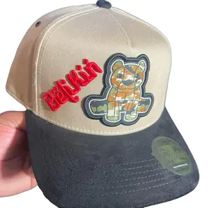 Belikin Hat - Adjustable Front Pocket Hat with Tiger Graphic, Adjustable Fit, Beige & Dark Gray, Casual Style