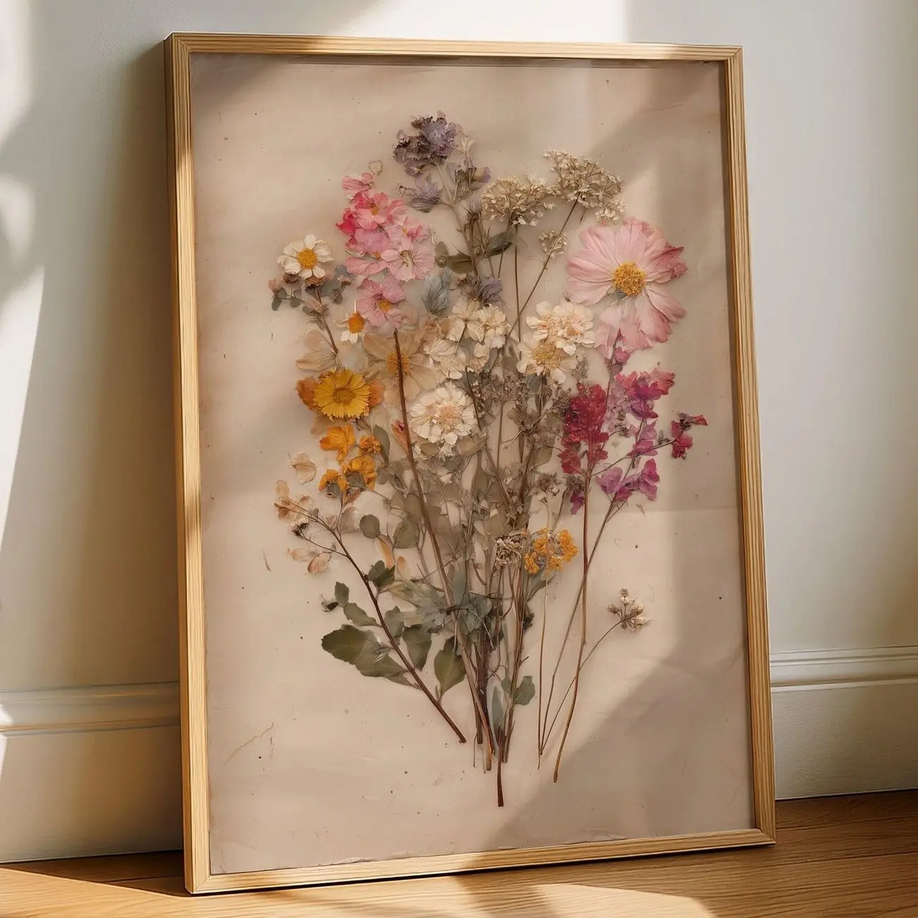 Antique Wildflower Botanical Print, Vintage Herbarium Wall Art, Natural History F
