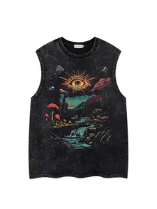 Men Women Summer Graphic Tee, Loose Fit Sleeveless Design, Casual Daily Wear, Trendy Fashionable Top, Perfect for Everyday, Graphic Sleeveless Vest