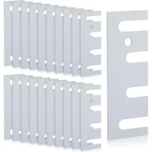 16 Gauge Steel Hinge Shim Coated Finish Shims 4-1/2" Length x 1-5/8" Width Stainless Steel Door Hole Filler Plate for Door Hinge Repair Kit, Gray(20 Pack)