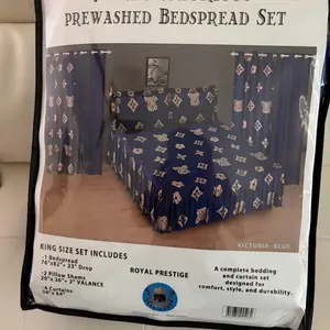 7 PIECE LUXURIOUS  PREEASHED  BEDSPREAD SET