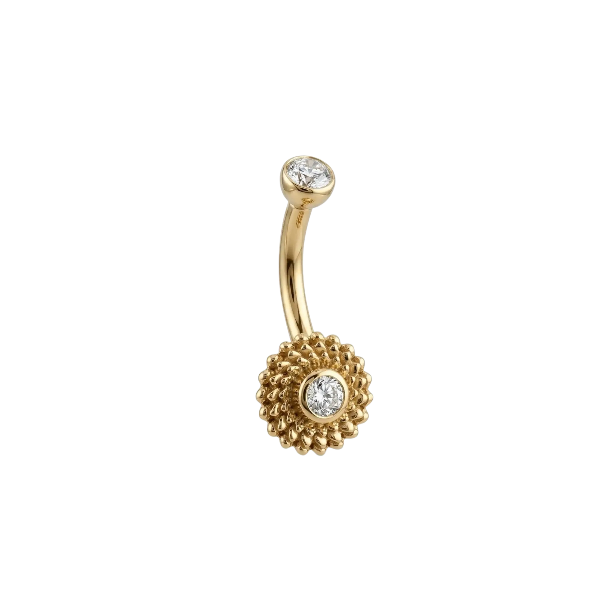 Vortex Rook Star – 14K Gold Curved Barbell