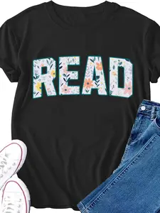 Reading Shirt for Women Read T-Shirt Teacher Reader Book Lover Tee Top Same Style for Men and Women 2026 Summer Short-sleeved Printed T-shirt 180G