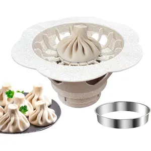 6.6'' Food-Grade White Baozi Maker Machine Big Dumpling Bao Bun Mold Easy To Use & Clean Quick Dumpling Crimper For Home Kitchen Beginner