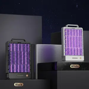 Electric Mosquito Zapper Lamp with UV Light, Wall Mounted Bug Zapper Indoor, Powerful Insect Killer with Instant Zap Grid & Collection Tray, Rechargeable Aesthetic Fly Trap for Bedroom Patio Garage, Mosquito Killer Lamp for Summer Nights