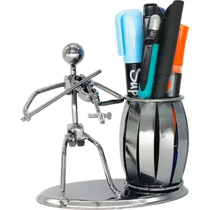 Metal Pencil Holder, Office  Pen Organizer Desktop Decoration Stand Container (Violin)