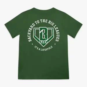 Baseball Lifestyle 101 Backyard To Big League Tee – Green Field Dream Energy, Youth & Adult Sizes