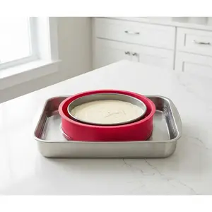 Cheesecake Pan Protector for 9'',9.5'' and 10 inch, Round Cheesecake Water Bath, Chrismtas Silicone Baking Pan Accessories Preventing Water from Entering
