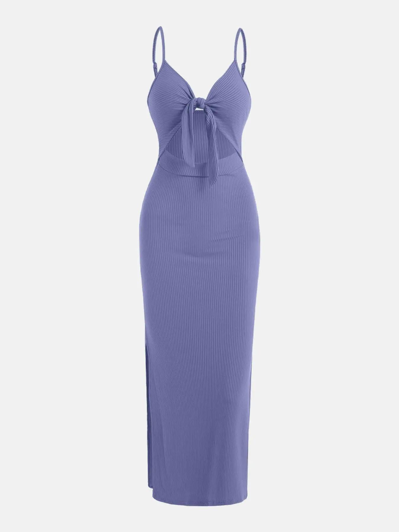 Women's Plain Cut Out Knot Front Split Thigh Bodycon Fit Dress, Solid Spaghetti Strap Cami Dress, Ladies Casual Summer Dress for Evening Party Nightclub - TikTok Shop Women's Plain Cut Out Knot Front Split Thigh Bodycon Fit Dress, Solid Spaghetti Strap Cami Dress, Ladies Casual Summer Dress for Evening Party Nightclub - TikTok Shop