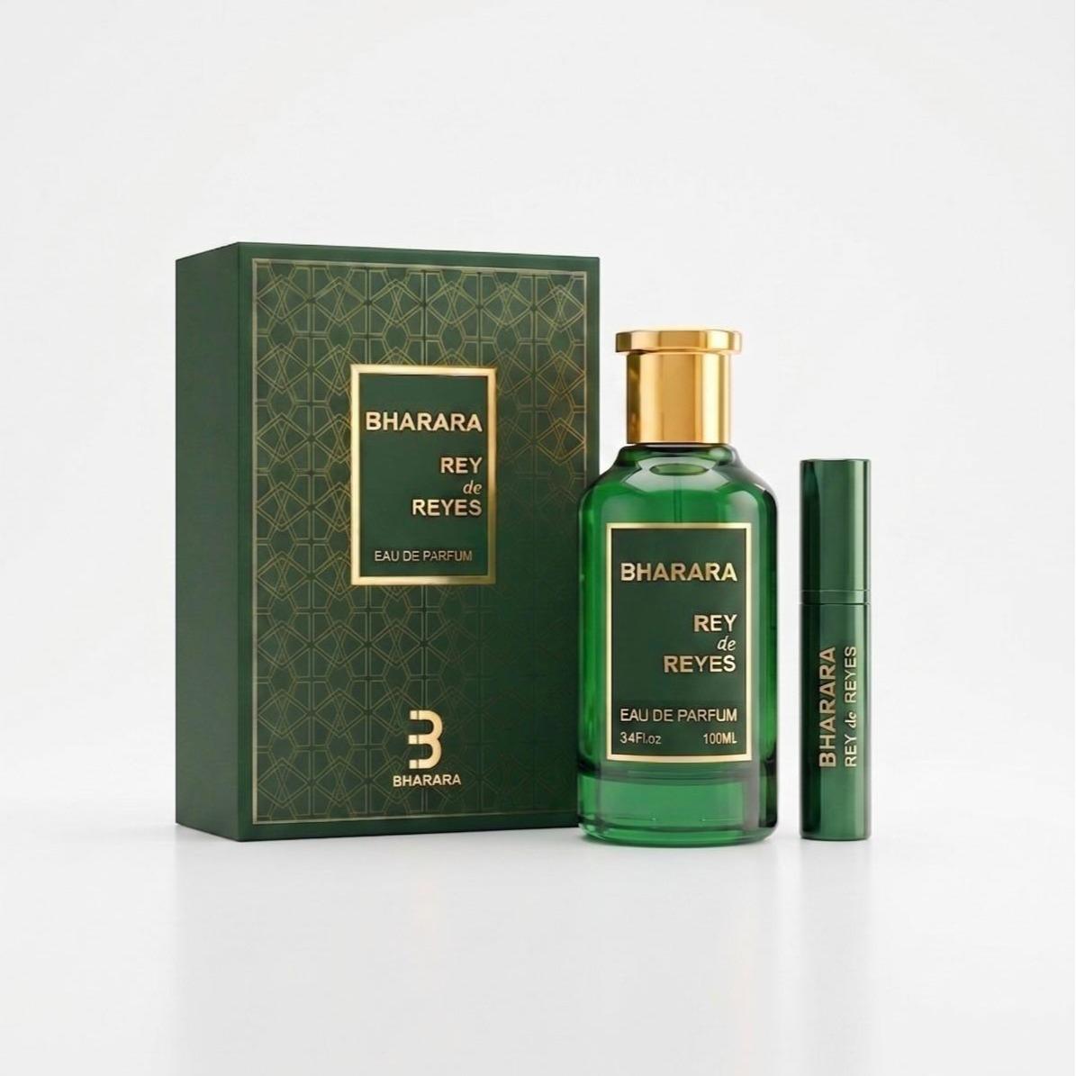 Bharara | Rey De Reyes (Green) | Men's Fragrance | 100 ML 3.4 OZ | Eau De Parfum | Bergamot - Pink Pepper & Cardamom