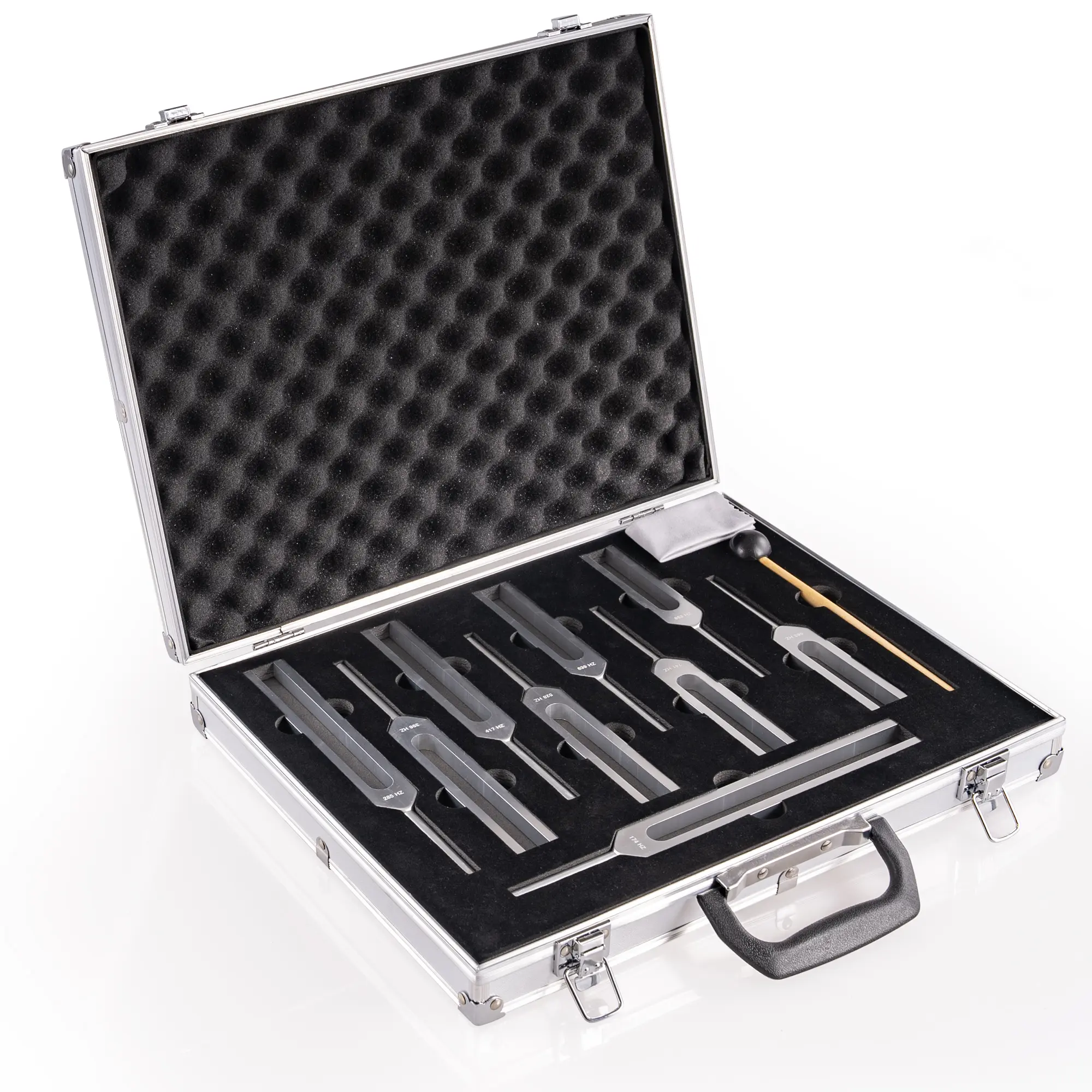 Tuning fork for healing set– 9-Piece Precision Metal Tuning Forks, Includes Standard & Special Frequencies, with Activator & Storage Case – Ideal for Calibration, Testing, and Instructional Use