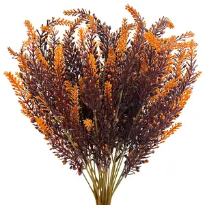 20 Bundles Artificial Fall Flowers, UV Resistant Lavender Plastic Faux Mums, Outdoor Fall Decor, Autumn Thanksgiving Decor, Porch Home Gardens