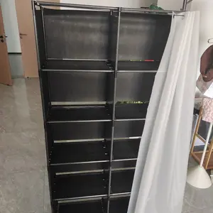1pc Multi-Layer Easy-to-Assemble Book Storage Rack with Height 49.21/61.02 inches, width 15.74/31.49inches, Multi-functional Dustproof Miscellaneous Storage Cabinet Bookshelf Rack for Office, Classroom and Dormitory