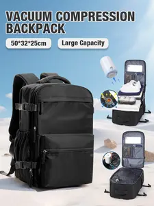 Expandable Vacuum Compression Backpack, Casual Travel Backpack, Multi Function Backpack, Hand Luggage Approved, Fits 17 Inch Laptop, Travel Bag for Men & Women, Outdoor Hiking Camping Shoulder Bag