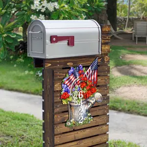 Designocracy MA8461040-1711-18 18 in. American Flag Summer Bouquet House Number Hanging Wall Decor