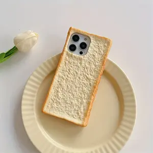 Fun Toast Bread Phone Case for iPhone 15 Pro Max 14 13 & 16 Fully Covering Drop Protection Unique Design Cherry Pattern Soft junk Cross Crown Frosted and iphone 12