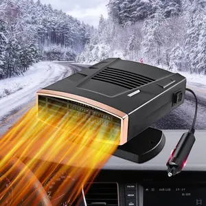 12V 360° Rotatable Portable Car Heater Vehicle Windshield Defroster Heater Black Gold