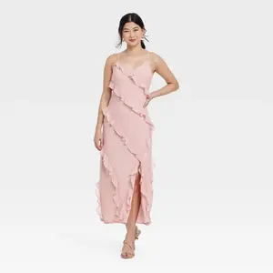 Women's Ruffle Maxi Slip Dress - A New Day