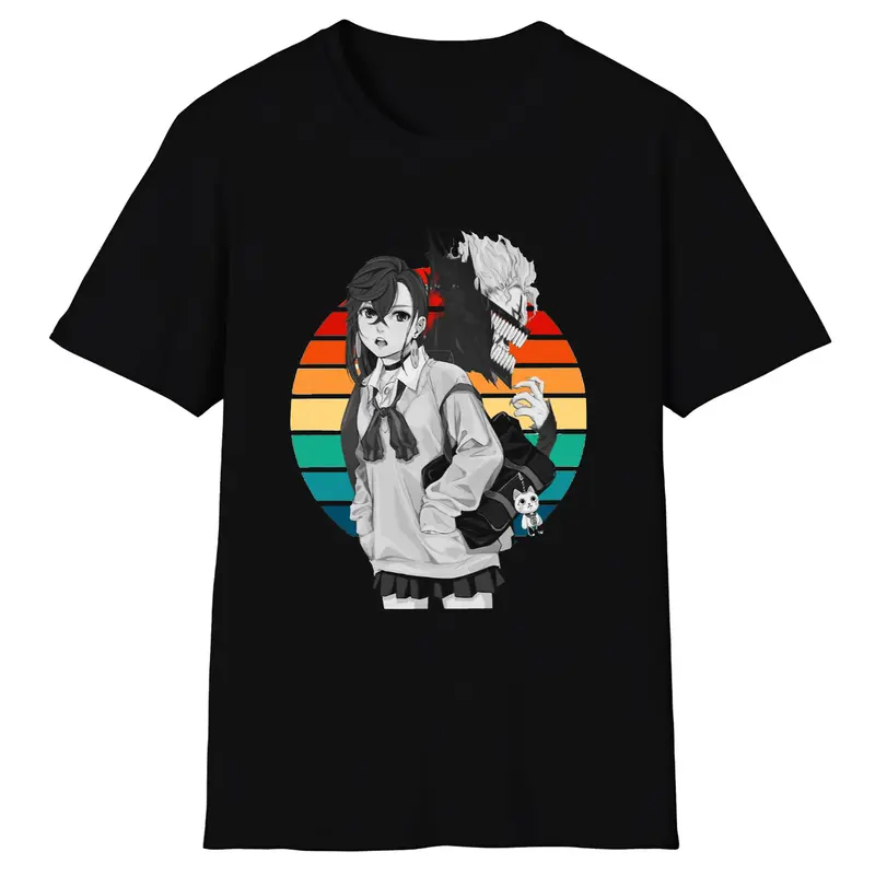 Ayase Momo & Takakura Ken Dandadan - The Graphic Design Cotton Short Sleeve T-Shirts Supernatural Entity Anime Japanese Manga Streetwear Crewneck Y2K Stylish Fashion Menswear Womenswear Gift Fan Comfortable Style