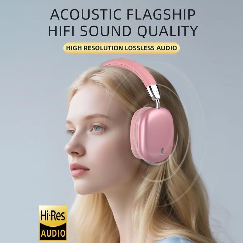 Cheeky Wireless Bluetooth Headphones, Over-Ear, Noise Cancelling, Hi-Res Audio, 48H Battery Life, Foldable, Mic for iOS/PC headphones Android Memory Headset Earbud Electronic