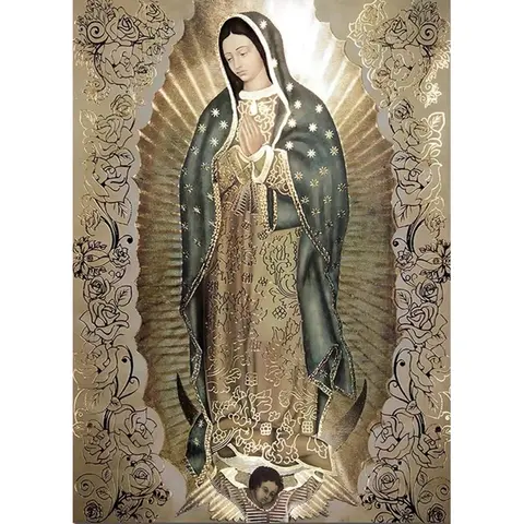 Our Lady of Guadalupe 5D DIY Diamond Painting Christ Cross Stitch Kit Virgin Diamond Mosaic Religion Embroidery Home Decor Stylish Embroidery Kit Crafts