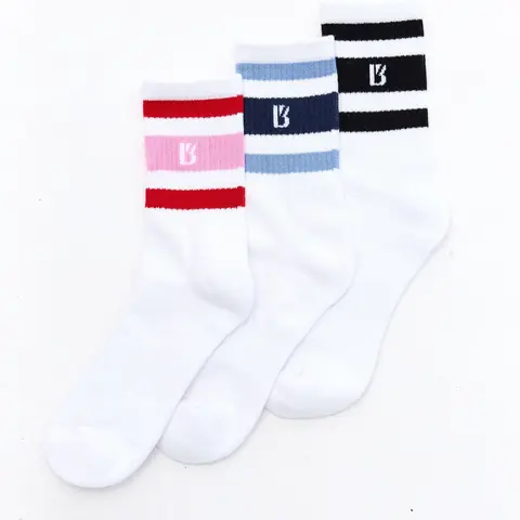 3 Pack Half Crew Stripe Sock - Story Stripe