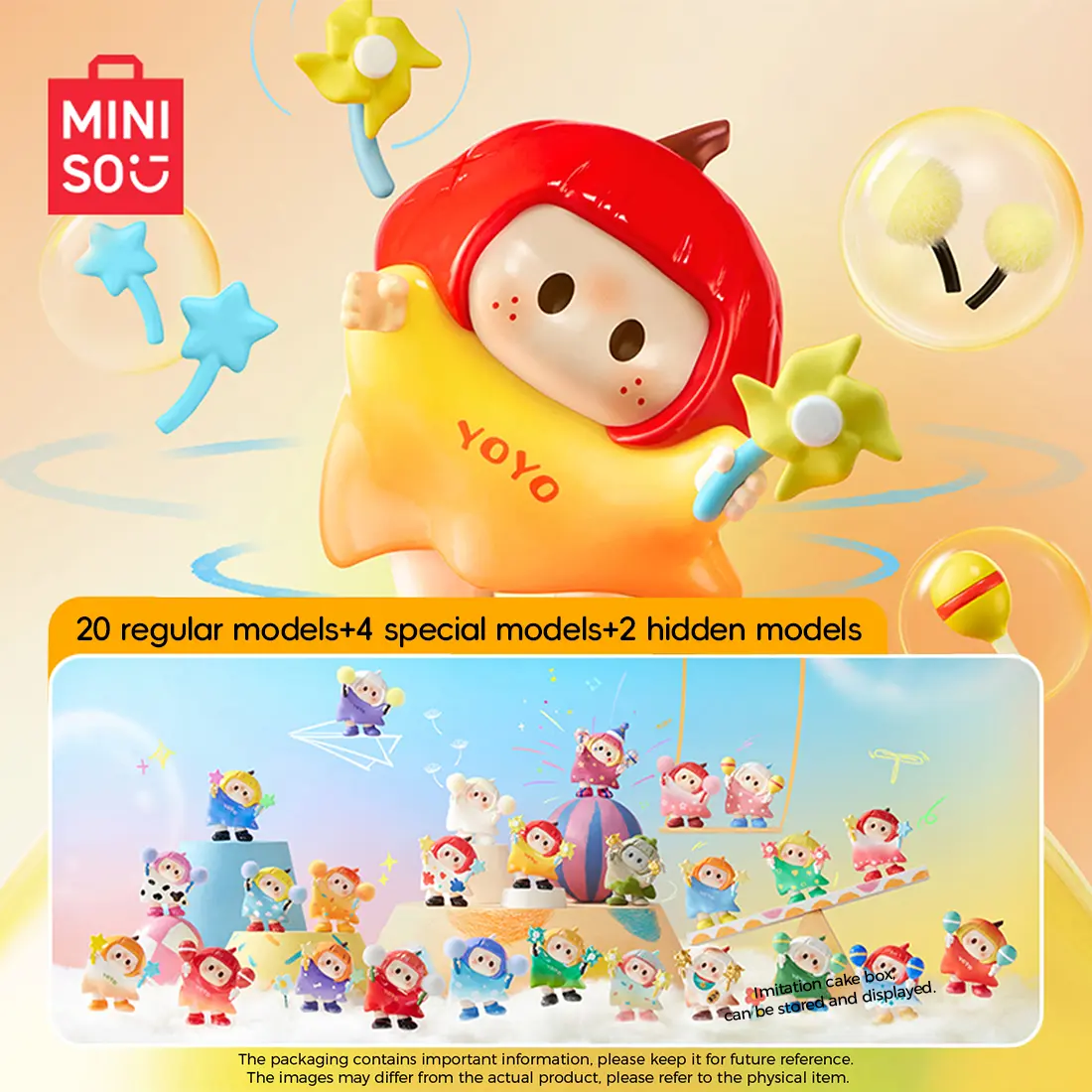 MINISO YOYO KID Cute Tilted Head Icon Box Figure Blind Box Series – Collectible Mini Toys, Fun Mystery Box, Adorable Character Designs