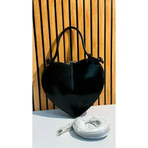 Mini Leather and Suede Handbag “Heart Chic”