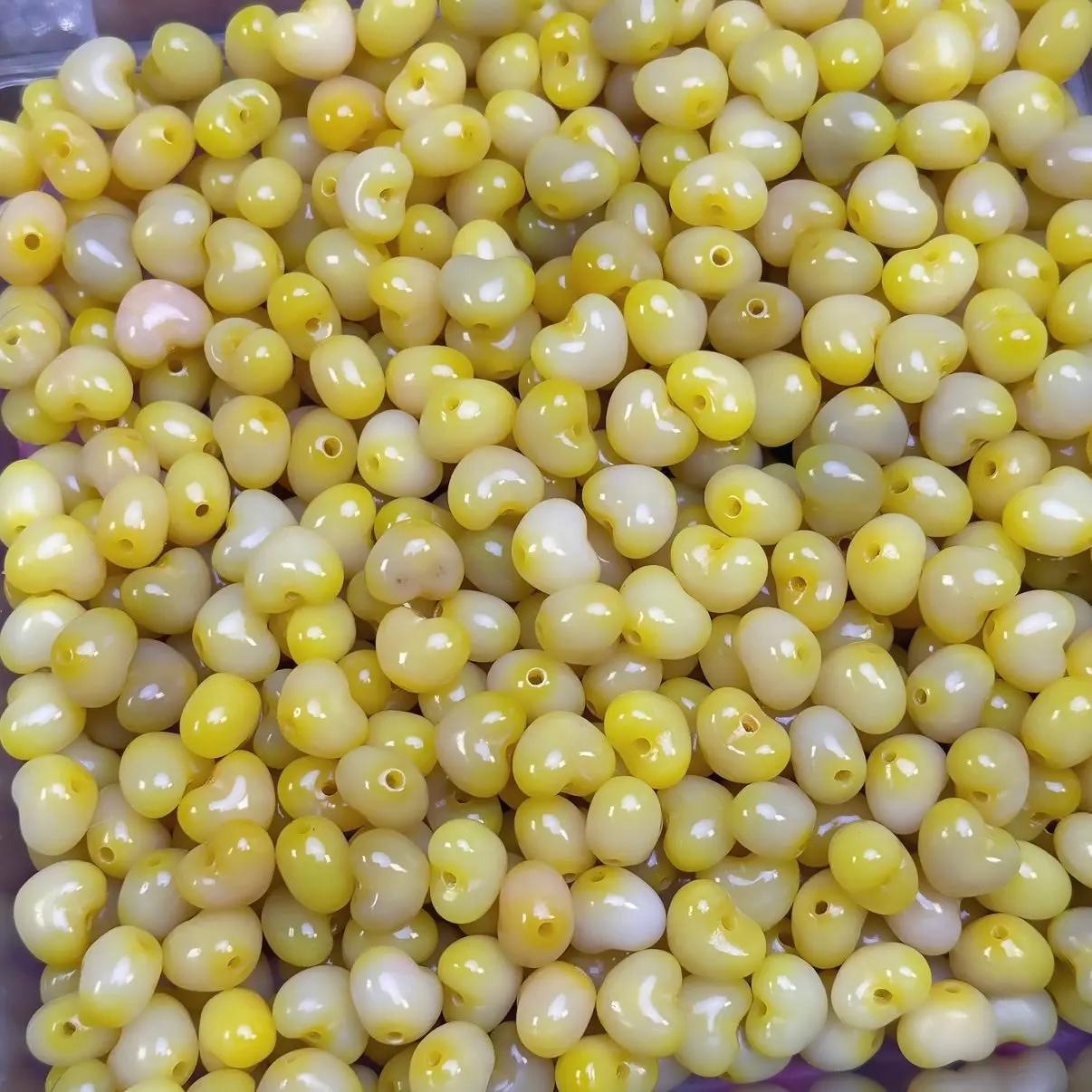 (C05) handmade yellow hearts*25