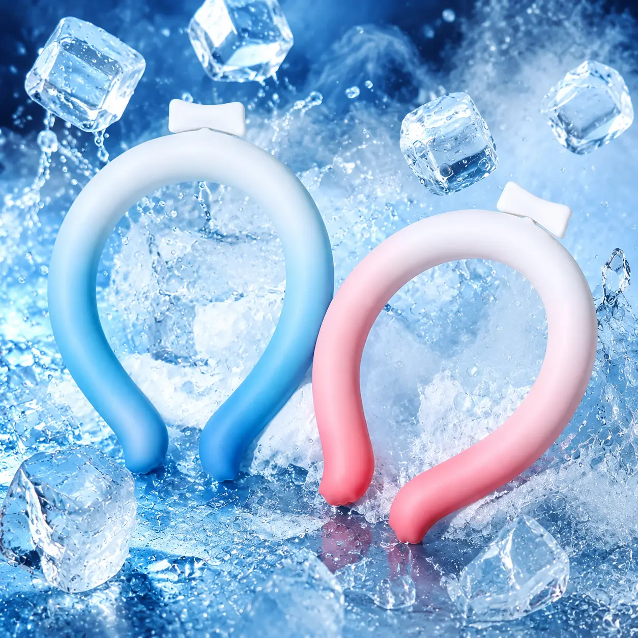 1/2 PCS Neck Cooling Tube for Summer Heat Relief, 2026 New Neck Cooling Tube, Hands-Free & Wearable Ice Ring Cooler Freezes Below 28°C/82.4°F, Reusable Neck Coolers for Home, Travel, Indoor & Outdoor Activities, Summer Gifts