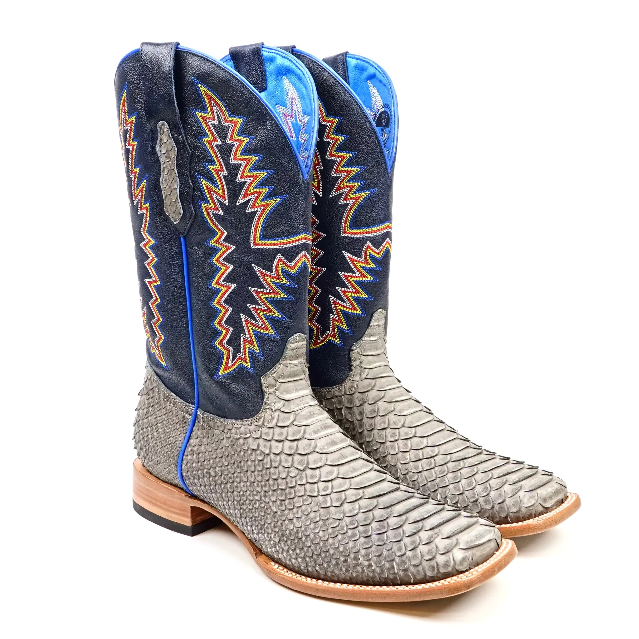 Braxton Cowboy Boots - Gray- Square Toe
