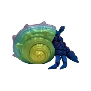 3D Printed Hermit Crab - Realistic Marine Life Figure and Decor